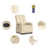 vidaXL Stand Up Massage Recliner Chair Cream