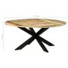 vidaXL Dining Table Varied Solid reclaimed wood, powder-coated steel Large