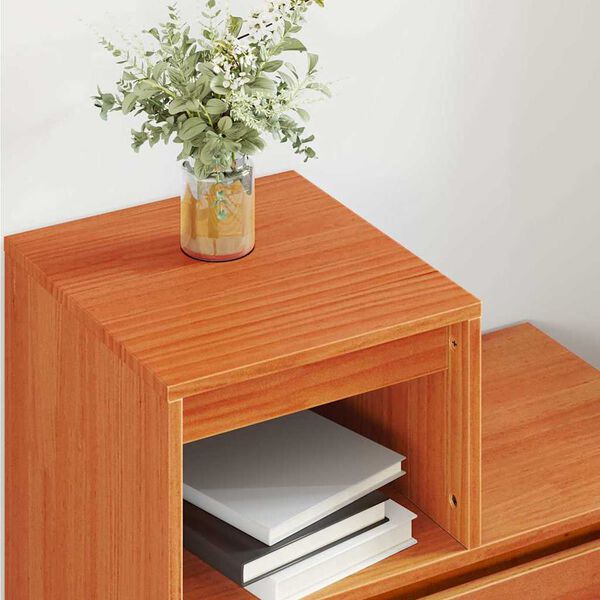 vidaXL Bedside Cabinet Wax brown 60 x 34 x 51 cm Solid pinewood