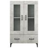 vidaXL Highboard Concrete Grey Engineered wood, Tempered glass Tall