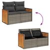 vidaXL Garden Sofa Set Grey Poly Rattan 11 Piece Set Removable Covers