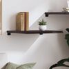 vidaXL Wall Shelf Dark brown Solid oak wood Medium Wall Shelf