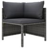vidaXL Garden Lounge Set Grey PE Rattan, powder-coated steel, polyester
