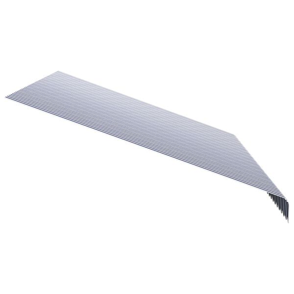 vidaXL Awning Blue and White Polyester with PU coating 14.8'x 9.8'