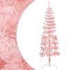 vidaXL Slim Artificial Half Christmas Tree Pink PVC, Steel Slim