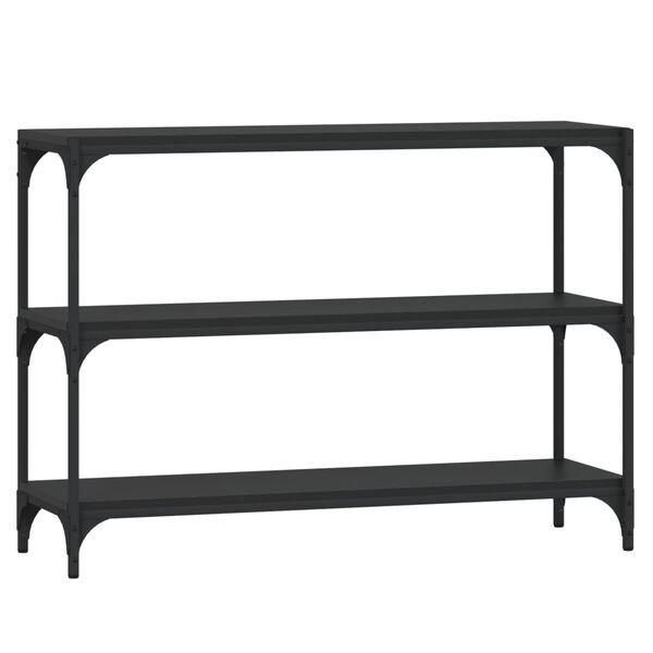 vidaXL Book Cabinet Black Engineered Wood, Steel Medium Book Cabinet