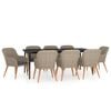 vidaXL Garden Dining Set Brown and black with dark grey cushions