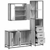 vidaXL Bathroom Furniture Set Grey Sonoma Engineered Wood, Metal Medium