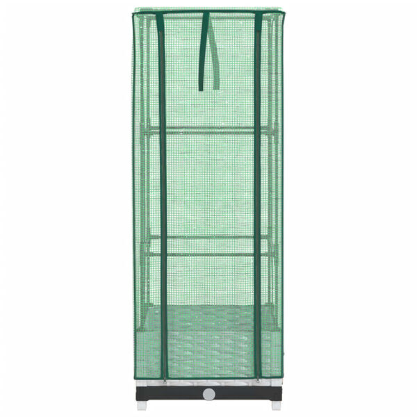 vidaXL Raised Bed White, Green Polypropylene, Polyethylene, Iron