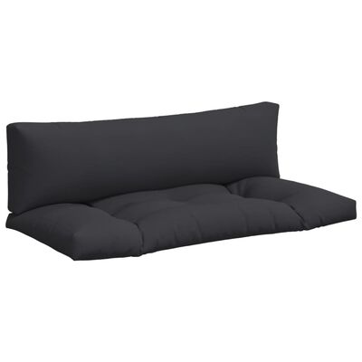 vidaXL Pallet Cushions 2 pcs Black Fabric