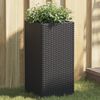 vidaXL Garden Planter Set of 2 Black Powder-coated steel Medium