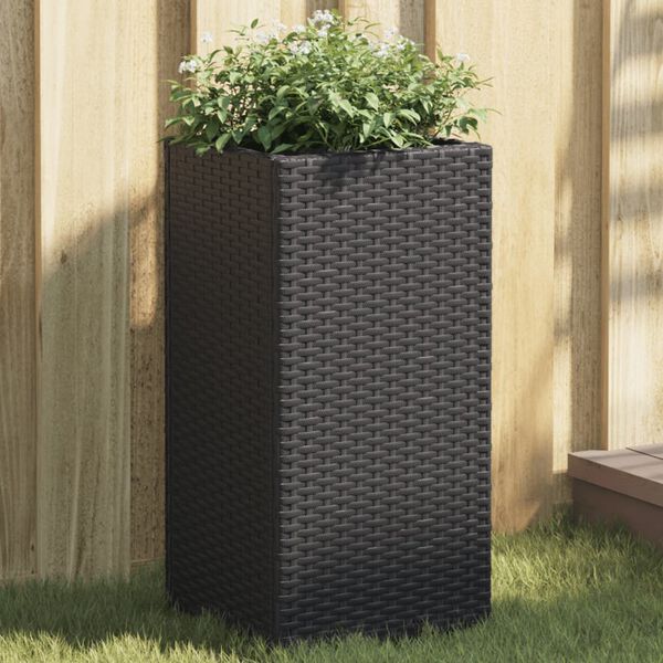 vidaXL Garden Planter Set of 2 Black Powder-coated steel Medium