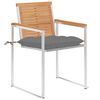 vidaXL Patio Chairs 4 pcs with Cushions Solid Teak Wood