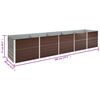 vidaXL Raised Bed Brown Galvanized steel 157.5 x 31.5 x 30.3 in Durable