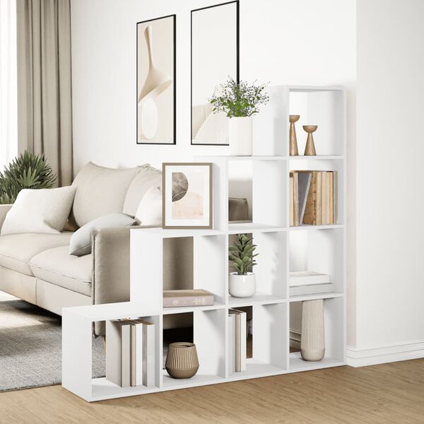 vidaXL Room Divider Bookcase White Engineered wood Medium