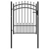 vidaXL Fence Gate with Spikes Steel 40.9x43.1" Black