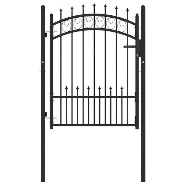 vidaXL Fence Gate with Spikes Steel 40.9x43.1" Black