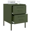 vidaXL Bedside Cabinet Set of 2 Olive green Steel Medium Storage