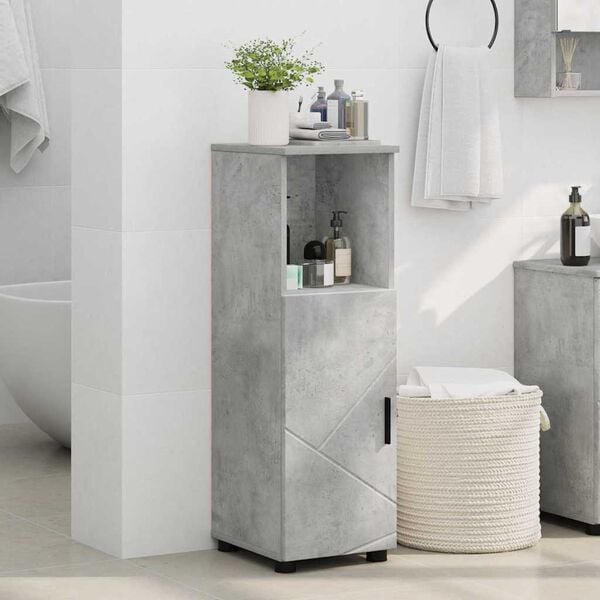 vidaXL Bathroom Cabinet Concrete Grey 11.81 x 13.78 x 37.40 in
