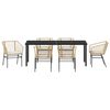 vidaXL Garden Dining Set 7 pcs Brown poly rattan