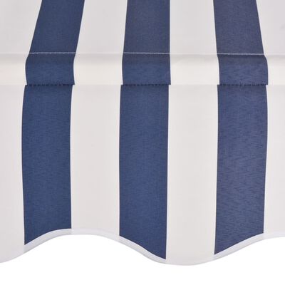 vidaXL Manual Retractable Awning 59" Blue and White Stripes