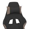 vidaXL Gaming Chair with Footrest Black and Taupe Fabric