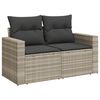 vidaXL Garden Sofa Set Light Grey frame, Dark Grey cushions
