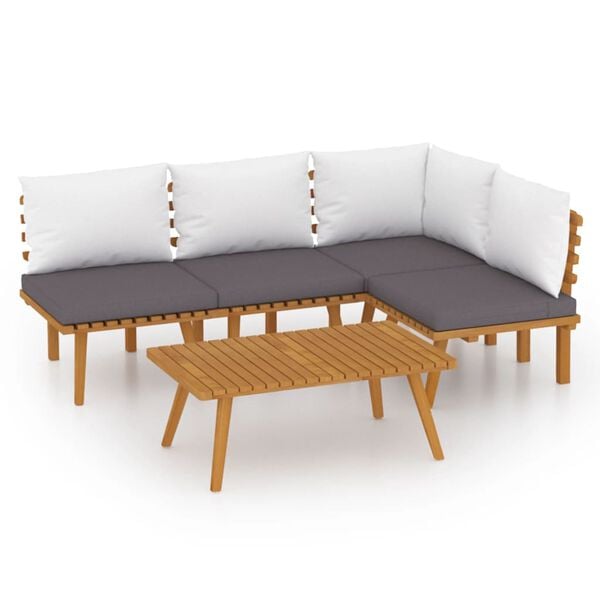 vidaXL Garden Lounge Set Dark grey and white