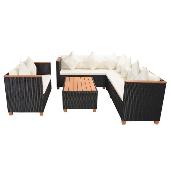 vidaXL Patio Furniture Set Set of 5 Black