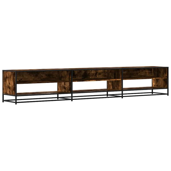 vidaXL TV Cabinet Smoked Oak Engineered Wood, Metal Large TV Cabinet