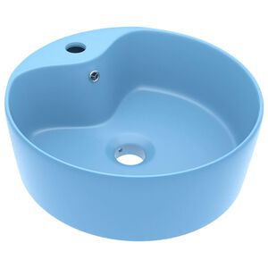 vidaXL Luxury Wash Basin with Overflow Matt Light Blue 14.2x5.1" Ceramic