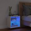 vidaXL Bedside Cabinet White Engineered wood, glass Medium