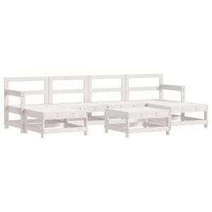 vidaXL Garden Lounge Set White Solid pine wood Large Modular