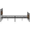 vidaXL Bed Frame Smoked oak Steel, Engineered wood Double Bed Frame