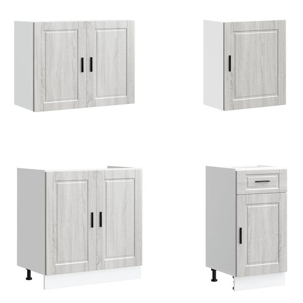 vidaXL Kitchen Cabinet Set Gray Sonoma Engineered Wood Large