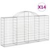 vidaXL Gabion Basket Set of 14 Silver Galvanized Iron