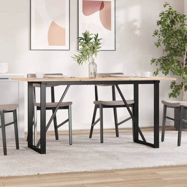 vidaXL Dining Table Leg Black Powder-Coated Steel