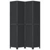 vidaXL Room Divider 4 Panels Black Solid Wood Paulownia