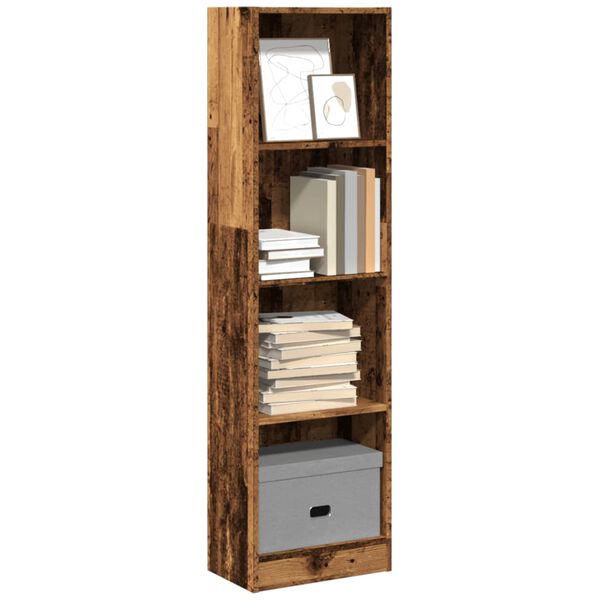 vidaXL Bookcase Old Wood Engineered Wood Tall Bookcase Rectangular