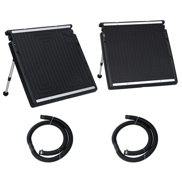 vidaXL Solar Pool Heater Set of 2 Black PE, aluminum Standard