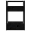 vidaXL Book Cabinet Black Solid pine wood Compact Black Book Cabinet