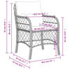 vidaXL Garden Chair Set of 2 Beige Poly Rattan Standard