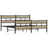 vidaXL Bed Frame Sonoma Oak Steel, Engineered Wood Full Bed Frame