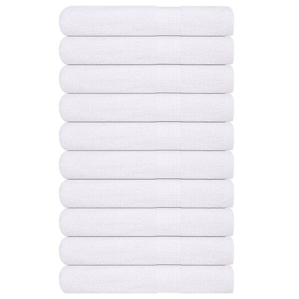 vidaXL Towel Set of 10 White 100% Cotton 39.4 x 78.7 in Bath Towel