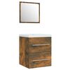 vidaXL Sink Cabinet With Basin Set of 2 Smoked oak, White