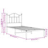 vidaXL Bed Frame White Powder-Coated Steel 31.5x79 in Bed Frame
