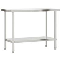 vidaXL Kitchen Work Table 43.3"x21.7"x33.5" Stainless Steel