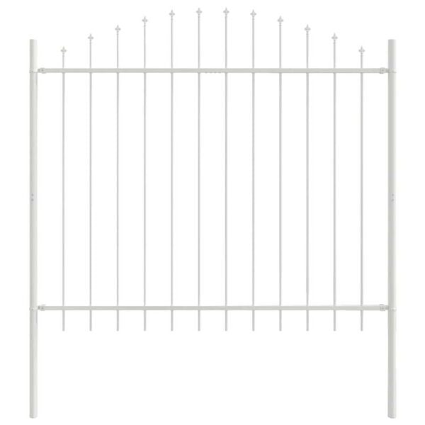 vidaXL Garden Fence 5 pcs White 66.93 x 64.96 in Powder-Coated Steel