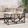 vidaXL Coffee Table Transparent Engineered wood, steel, and glass Small