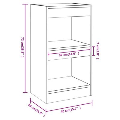 vidaXL Book Cabinet/Room Divider High Gloss White 15.7"x11.8"x28.3"